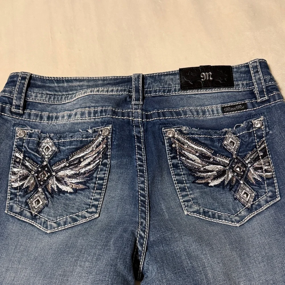 Miss Me Women's Distressed Blue Skinny Jeans - Picture 4 of 4